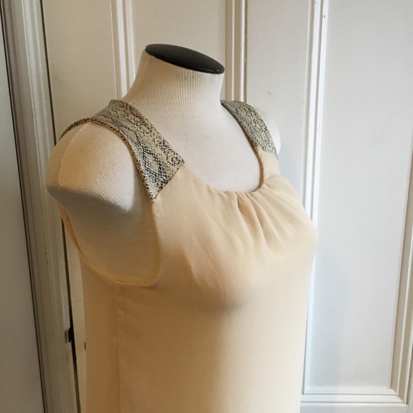 Nordstrom Monteau Sheer Tank with Snake Print Trim - Picture 3 of 8